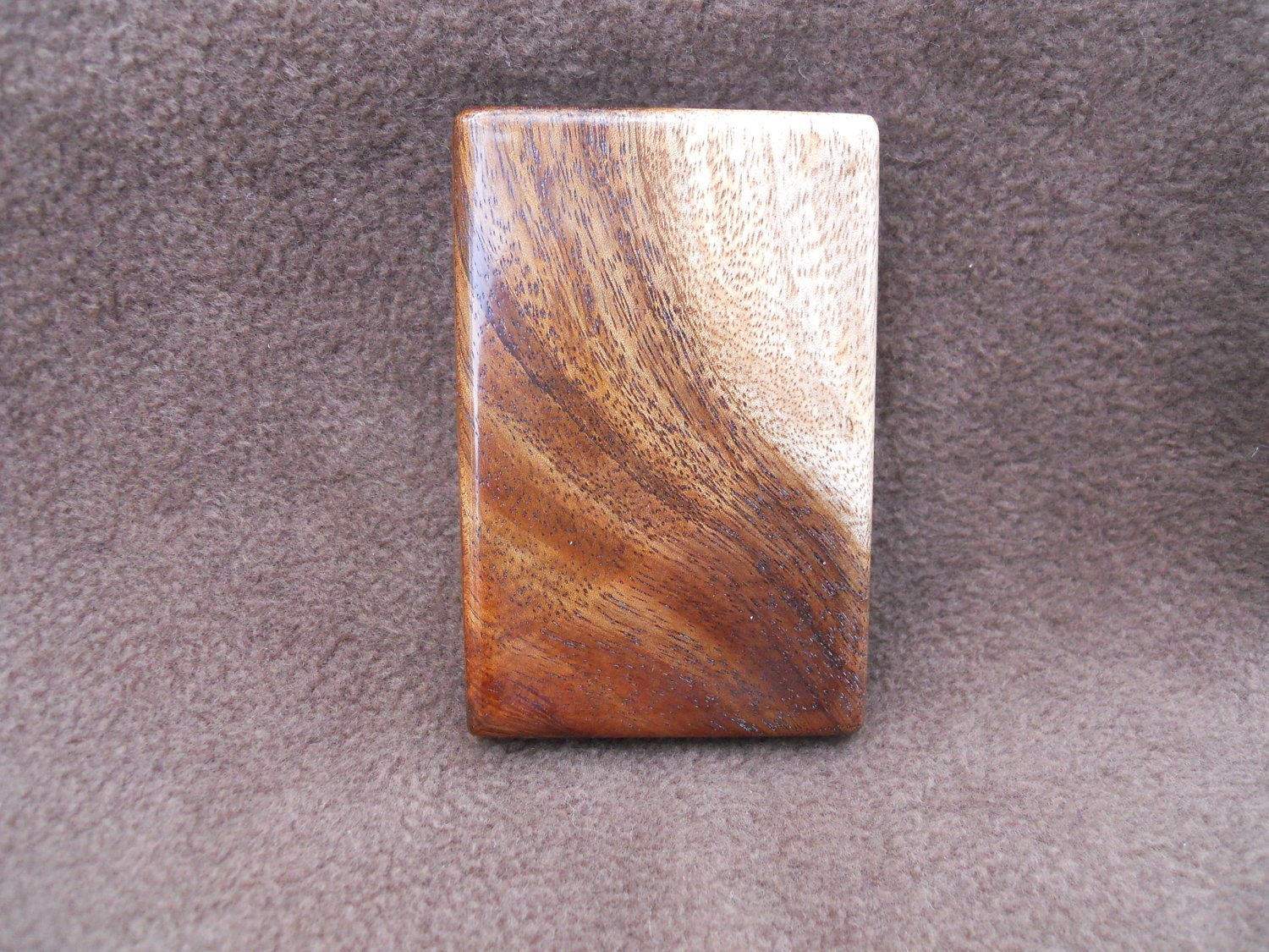 Handcrafted Hawaian Koa Business card case smooth holds 20 cards