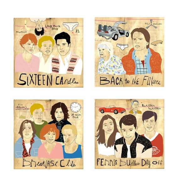 Sweet 80's Movies- Print Set of 4