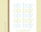 Baby Shower Card - Mommy - Congrats on Expecting Card - Boy - Happy Shower Greeting Card