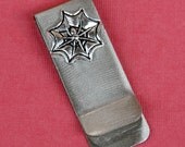 Money / Card Clip - Spider on Web, Small LAST ONE
