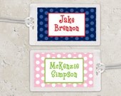 Kids Bag Tag Luggage Tag - Polka Dots - Pick your own colors Il_170x135