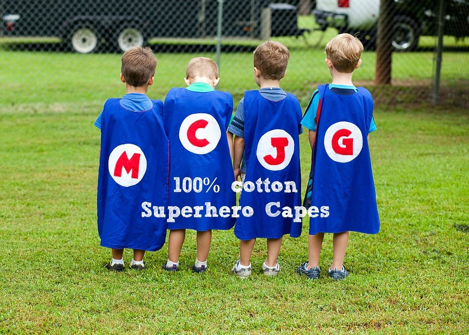 Superhero Cape: 100 percent cotton, lined, personalized and customizable