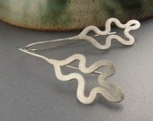 Quercus - Sterling Silver Oak Leaf Earrings -  Leaf Jewellery - In Stock - Handmade in the UK