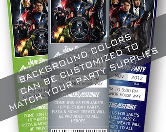 Movie Ticket PRINTABLE Party Invitations: THE AVENGERS