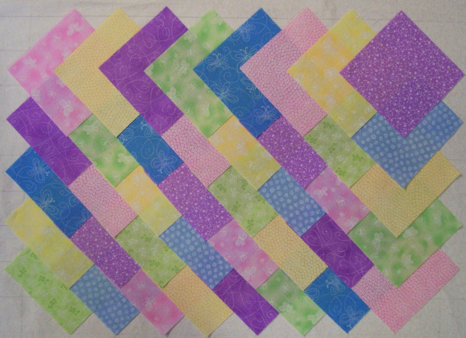 PASTEL PALETTE 40 4 inch Quilt Block Fabric by Hoosierquilter