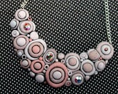 Necklace Blushing Bride Bubbles Polymer Clay and Crystals