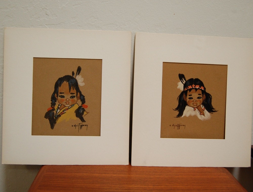 Gerda Christoffersen Original Vintage Silk Screen Pair Tewa Enterprises