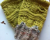Custom Knit : Merfolk Fingerless Gloves ) made to order mixed lace knit handwarmers in eco-ethical handspun and commercial yarn