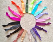 3 hairties SEALED EDGE - hairlettes yoga ties elastic ponytail hair tie bracelets - custom colors- set of 3