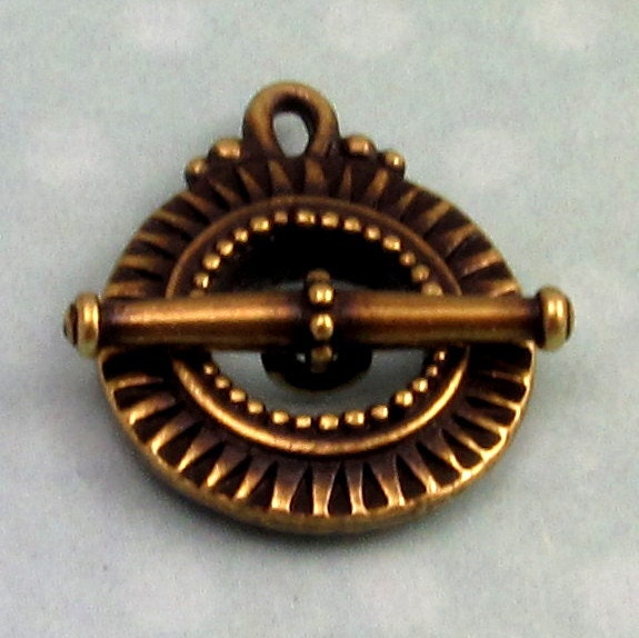 Sunburst Toggle Clasp, Brass Ox, TierraCast TB15