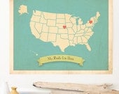 Choose Your Country Personalized Vintage Map Wall Art 11x14
