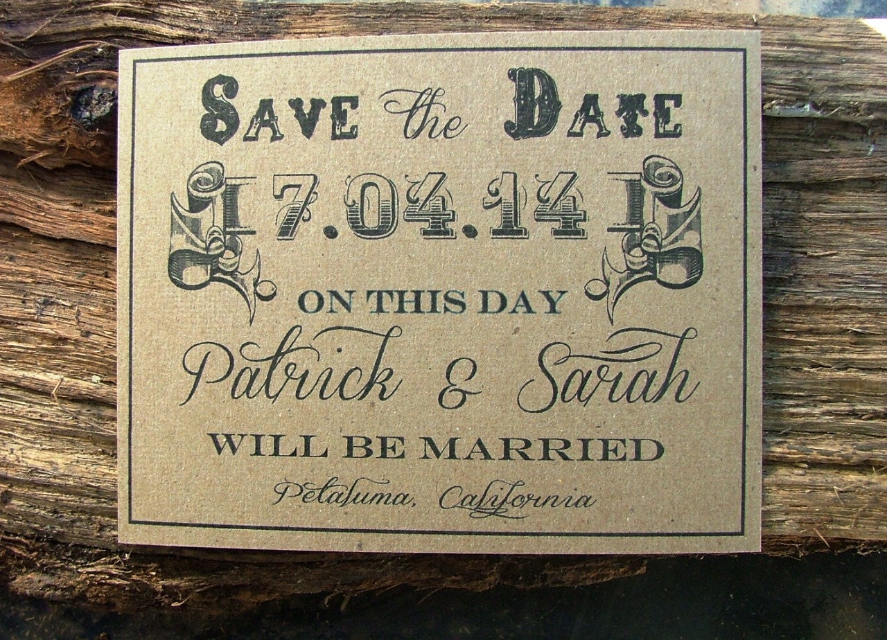 Save the date cards: Rustic Wedding Lovely