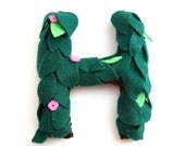 Woods-y felt initial from the forest, letter H