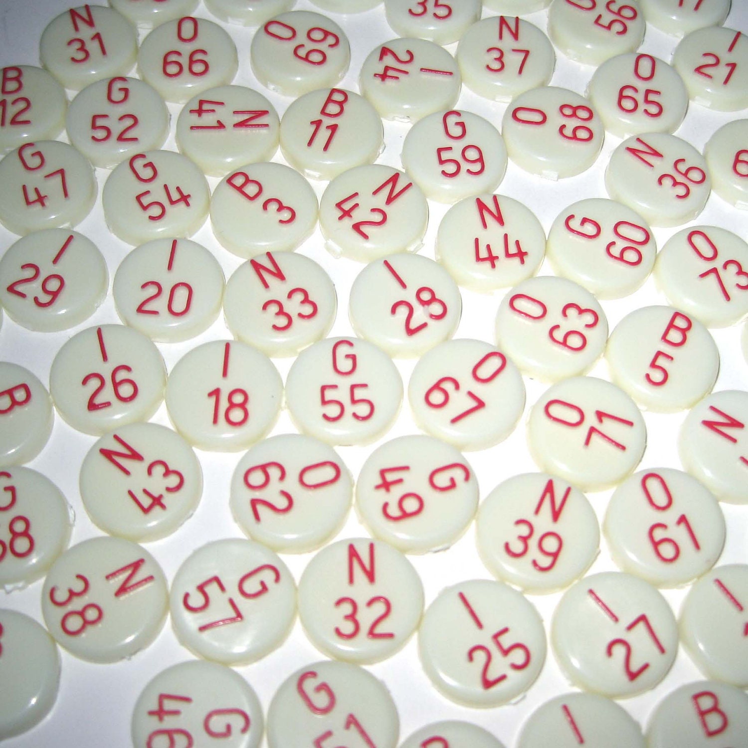 Vintage Yellow Plastic Bingo Game Pieces with by grandmothersattic