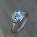 Asscher Cut Aquamarine Gemstone Ring  in 14k Palladium White Gold Ring, Made To Order Handmade Engagement Ring