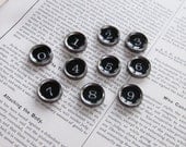 Typewriter Key Tags Jewelry Supply Labels Number Set in Black