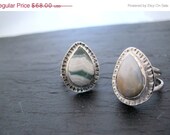CLOSING SALE Orbs II- Sterling silver and Ocean jasper ring