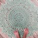 Sage Green Patio Porch Cord Crochet Rug in 35" Round Pineapple Pattern