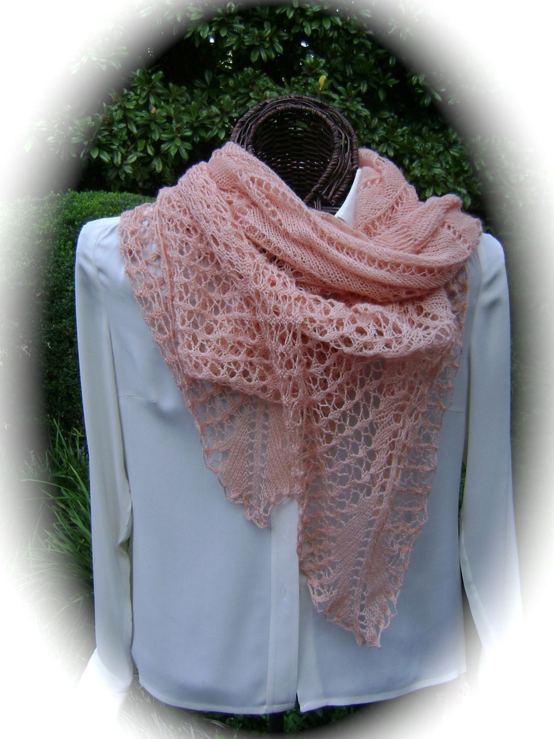 Peaches & Cream Silk/Wool Lace Wrap