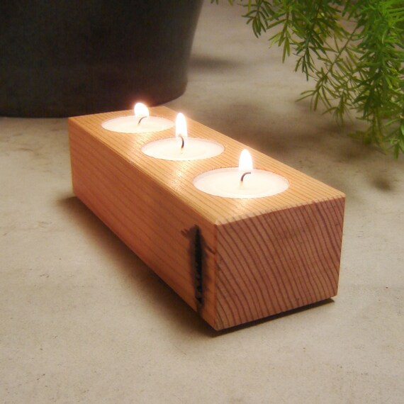 Rustic Refined Candle Holder from Old Growth Reclaimed Fir