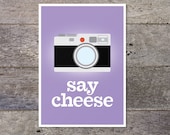 Say cheese - retro film camera poster