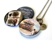 Inspiration Locket Necklace - Dreamer, Angel Wings, Stamped Initial -  Recycled, Magnetic Necklace by Polarity, Melissa Nucera Collection