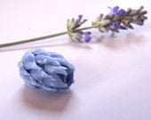 Spanish Lavender Lampwork Glass Bead in Pale Purple with French Lavender Sachet Buds