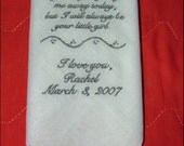 Custom Embroidered Wedding Hankies Handkerchiefs Dad Father of Bride Gifts Favors Daddy Hanky Embroidery Personalized