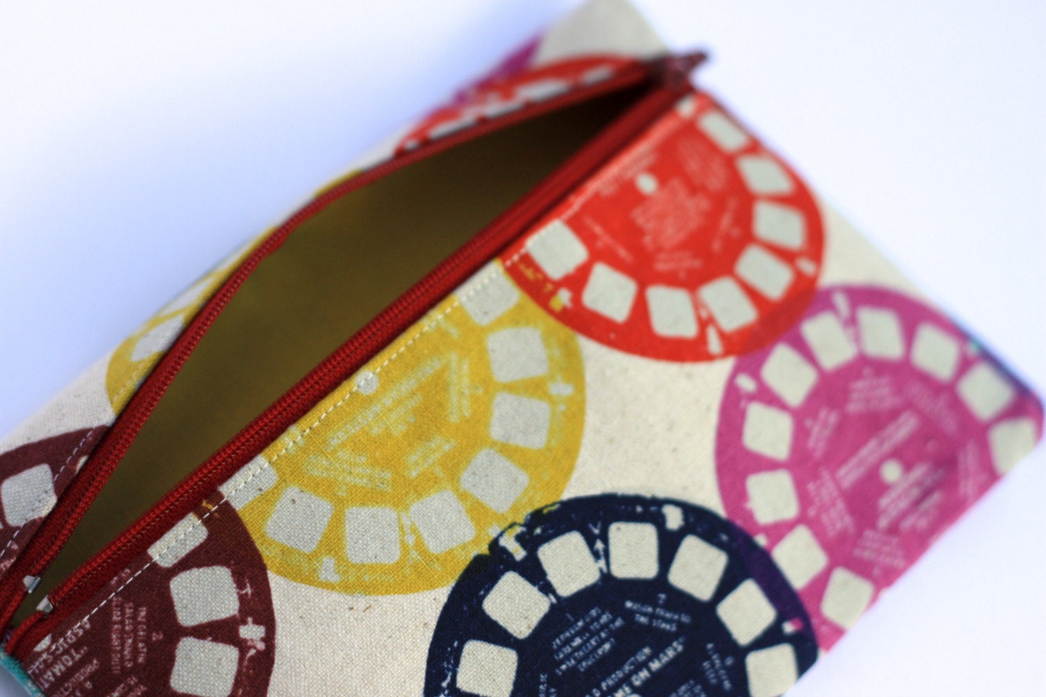 Colorful Linen Zipper Pouch - Viewmaster Film