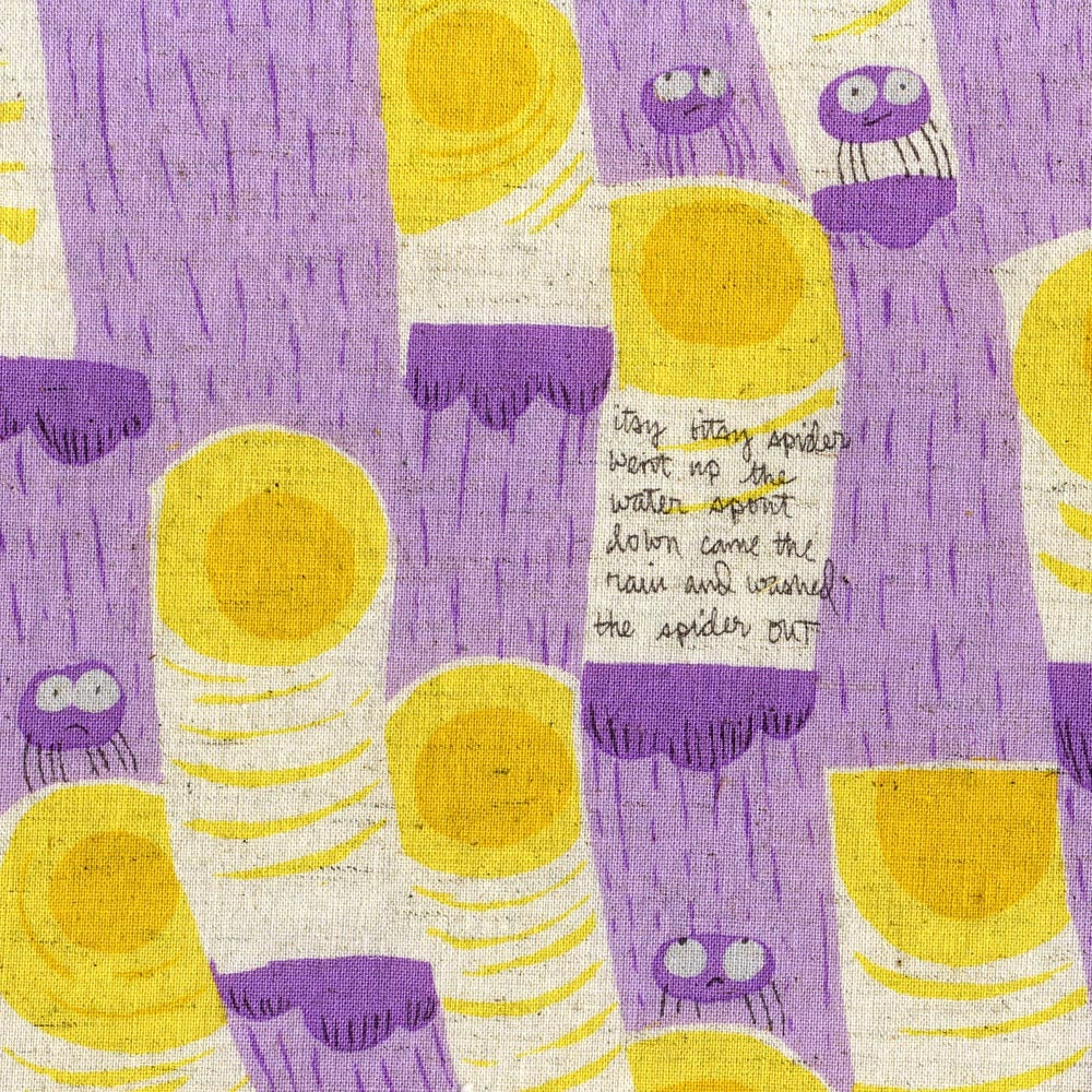 Nursery Versery---Itsy Bitsy in Purple-1 yard--Heather Ross for Kokka Fabrics