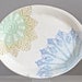 Candied Oval Platter, green and blue handmade