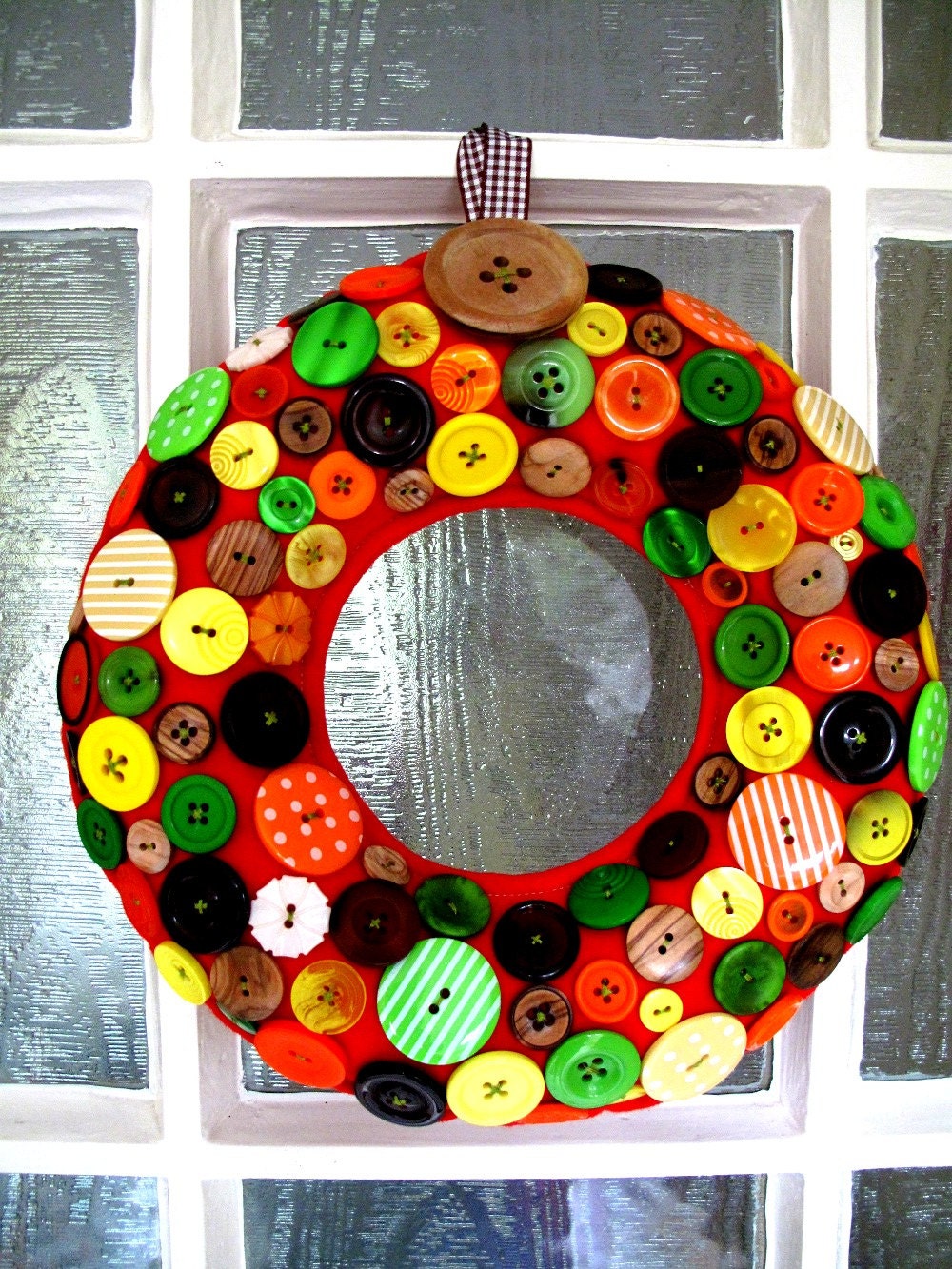 Wreath for Thanksgiving GIANT Fall wreath smothered with Autumnal Buttons