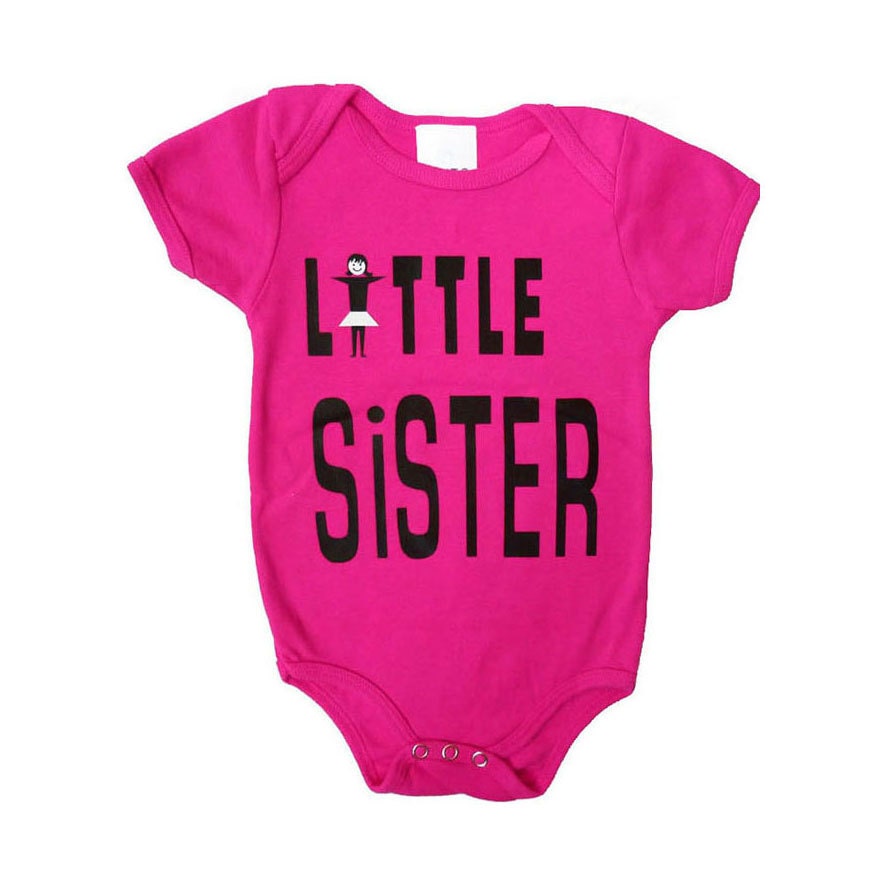 Little Sister fuchsia onesie or tee