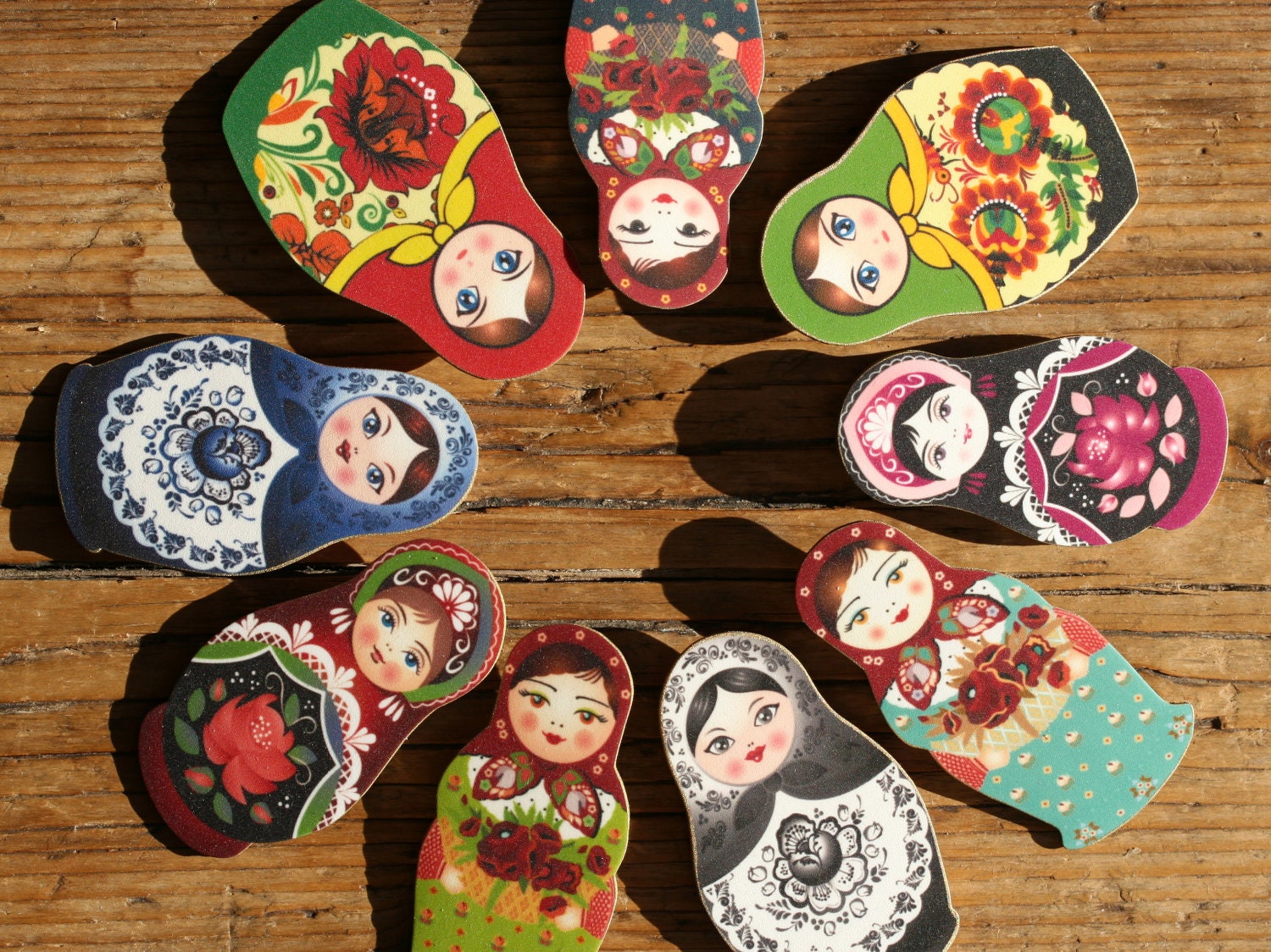 Russian Folk Art Matroyshka Babushka Doll Brooch