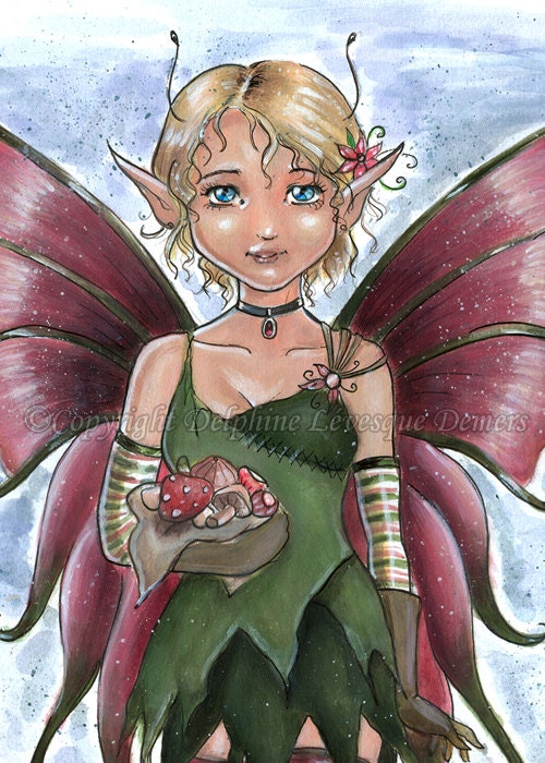 Little Pixie ACEO - limited edition print 2/20 by Delphine Levesque Demers