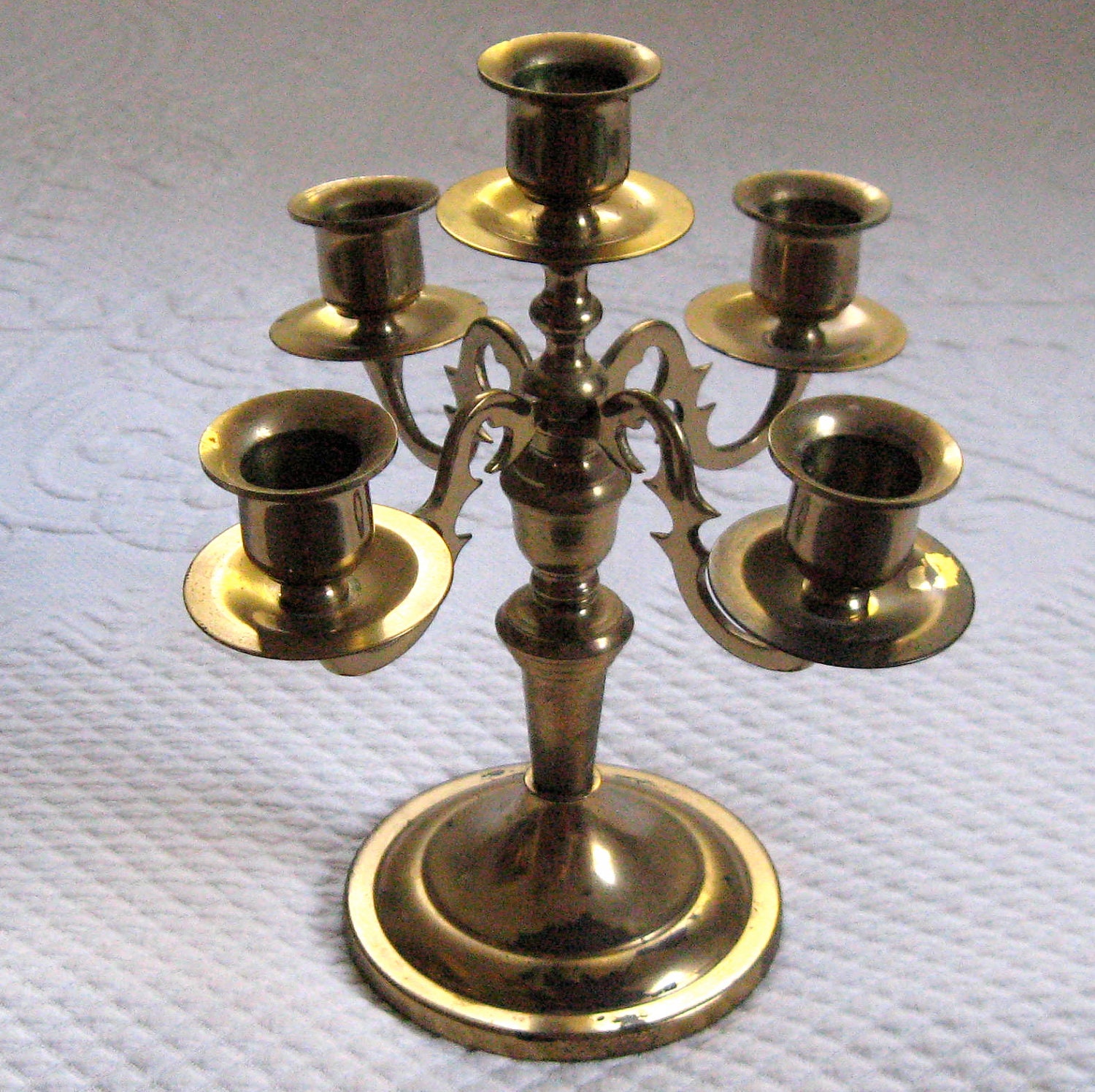 Vintage BRASS CANDELABRA 1940s by vintagous on Etsy