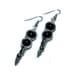 Steampunk Earrings - Silver Tone and Black Onyx