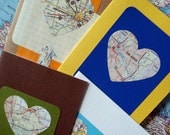 Custom Map Heart Card, Recycled Housewarming Map Card, Destination Wedding