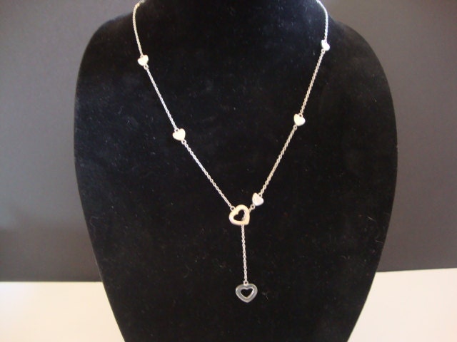 Tiffany & Co. Sterling Silver Heart Lariat Necklace