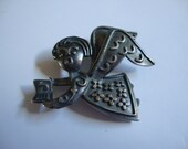 Vintage Sterling Silver Angel Brooch