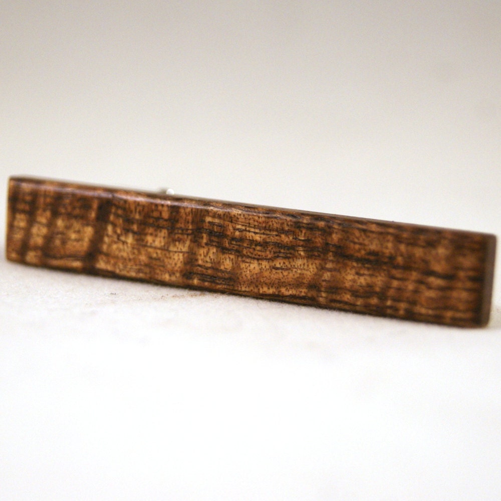 Tie Clip: Curly Old Growth Brown Hawaiian Koa (TB-KOA-A)