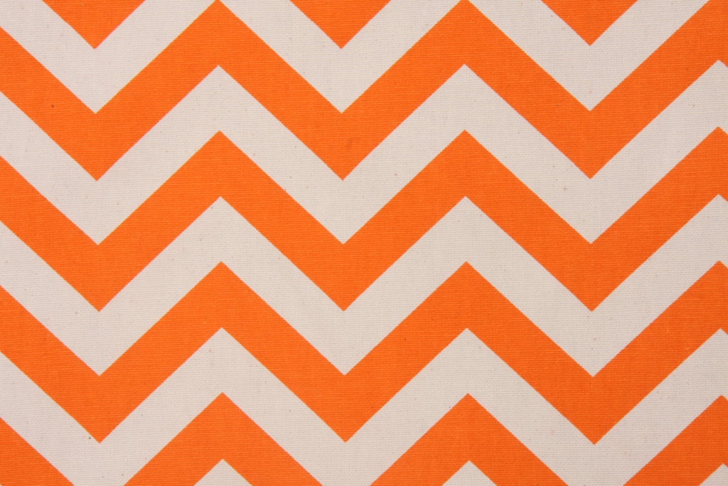 Listing for brittspan-- CHEVRON TABLE RUNNER - 60" mandarin orange on ivory cream natural  zigzag