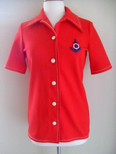 Vintage Nautical Anchor Blouse