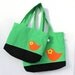 Funny Birds - For Mom and Daughters Matching Tote Bag - A Set of 2 - Twitter - Felt Applique - Mother Day - for kids - for women children