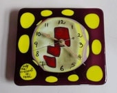 fused glass clock - one of a kind