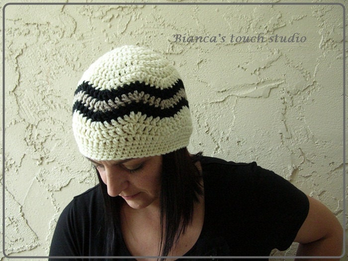 Wool blend sky cap, crochet, unisex. MADE TO ORDER