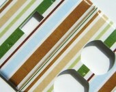 Outlet Cover Light Switch Cover Switchplate -- Blue, Green, and Brown Stripes