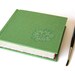 Small Handbound Journal - Watercolor Paper - Green and Pink