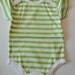 Green and White Striped Onesie Size 6 months - embroidery available