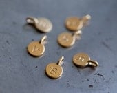 Single 14k Gold Vermeil Tiny Initial Charm